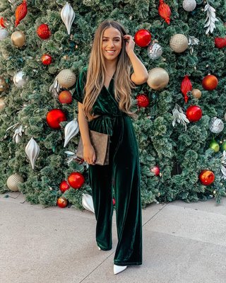 Luxurious Emerald Green Velvet Jumpsuit - Holiday Party – Shop the Mint