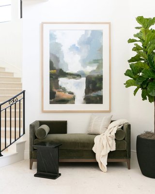 I Beam Red Marble Side Table - image 7 of 10