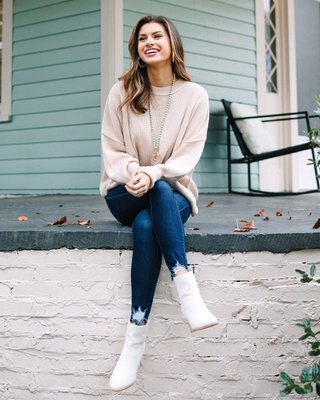 Give You Joy Taupe White Dolman Sweater – Shop the Mint