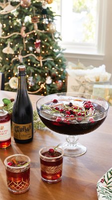 Clear Etched Garland Glass Punch Bowl World Market
