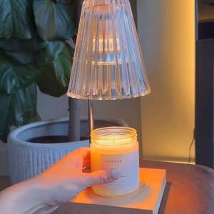 Marycele Candle Warmer Lamp, Electric Candle Lamp Warmer, Gifts for Mom, Bedroom Home Decor Dimmable Wax Melt Warmer for Scented Wax with 2 Bulbs, Jar