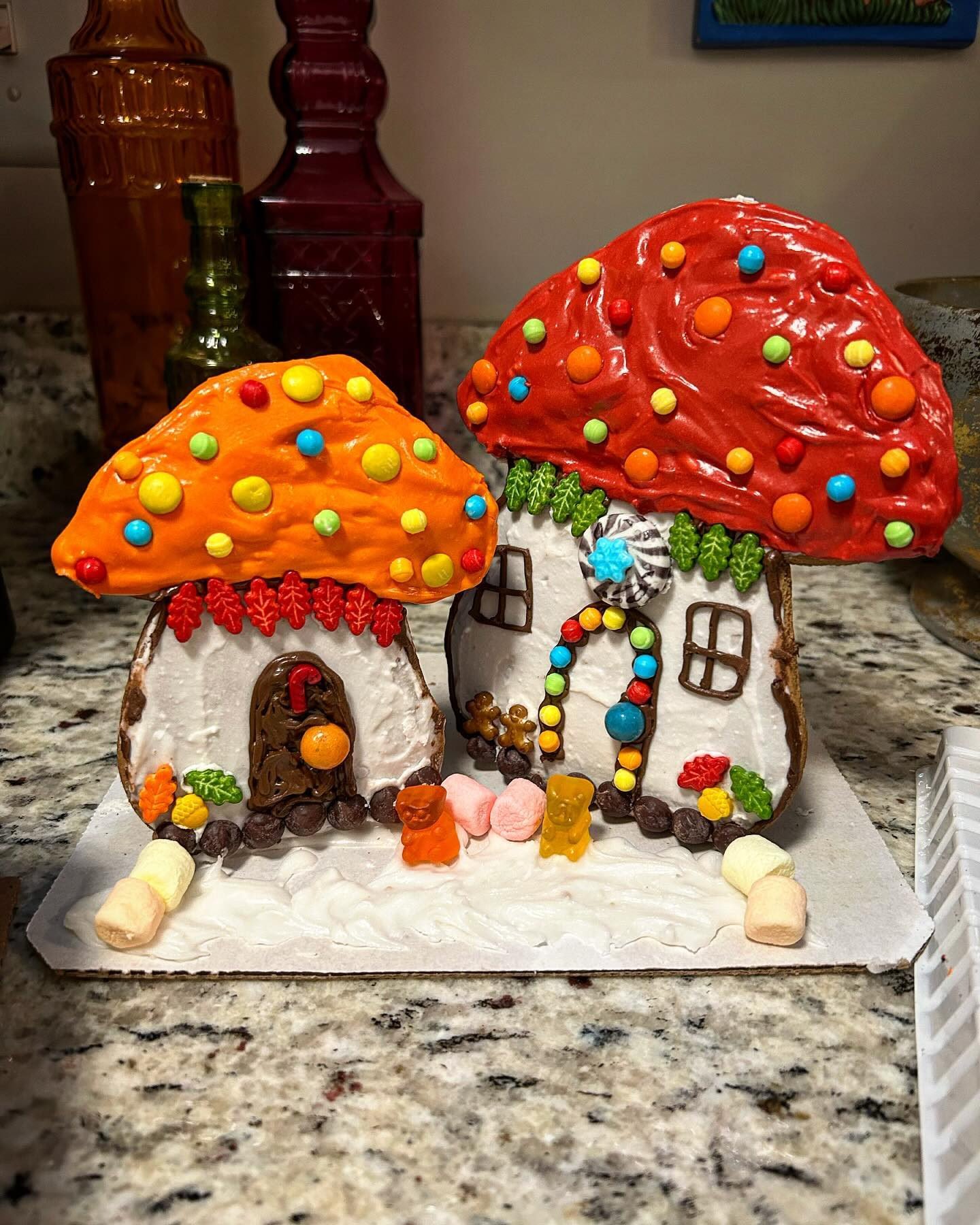 Edible Gingerbread House, Mushrooms, Mushroom Love Gingerbread House, Edible Mini online Gingerbread House, Mushroom Decor, Gingerbread Cookies