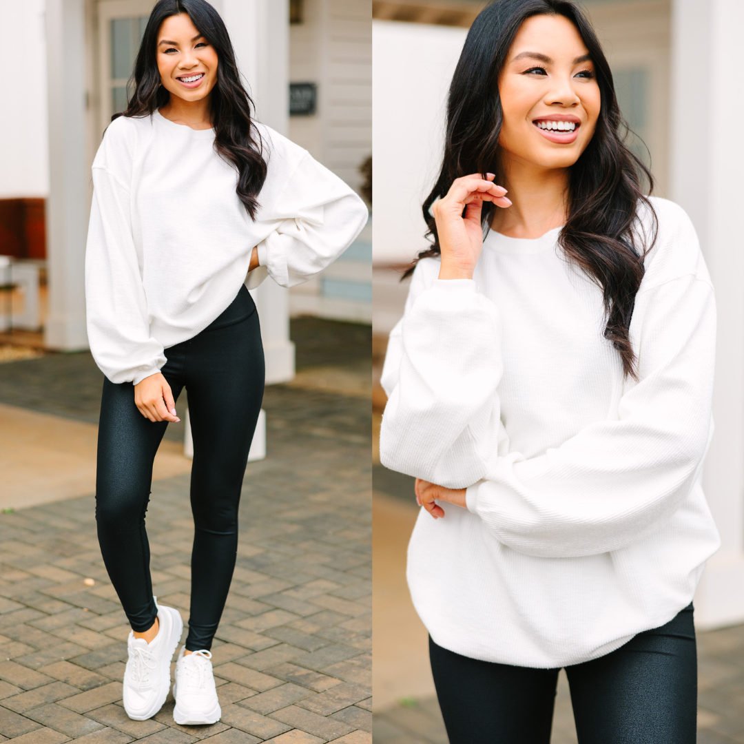Get Together White Corded Sweatshirt – Shop the Mint