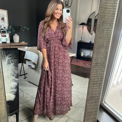 Thinking Of You Burgundy Red Ditsy Floral Maxi Dress Shop the Mint Thinking Of You Burgundy Red Ditsy Floral Maxi Dress Shop the Mint