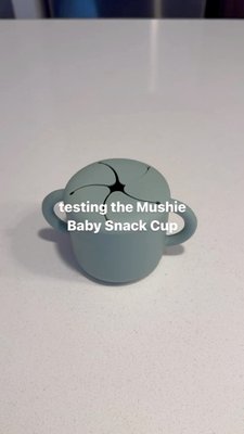 Play Mushie Blue Silicone Baby Snack Cup - video 0 of 0