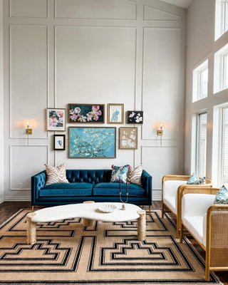 Fields Cane Back Dark Brown and White Swivel Accent Chair by Leanne Ford - image 6 of 7