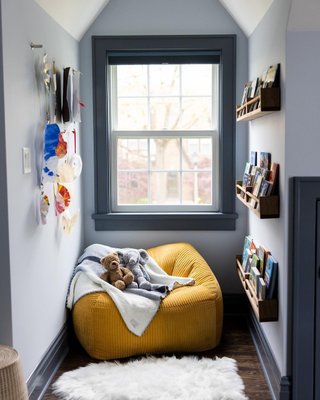 Smoke Blue Velvet Corduroy Kids Lounge Chair - image 14 of 16