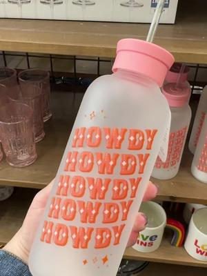 Studio Oh Pink Howdy Glass Water Bottle With Straw - World