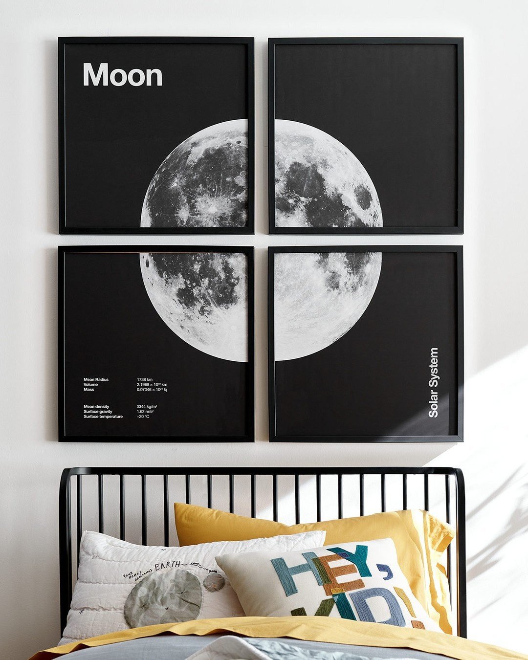 Moon 4-Piece Framed Wall Art Print + Reviews | Crate & Kids
