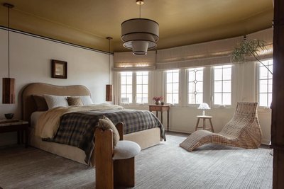 Caldwell Camel Brown Upholstered Storage Queen Bed by Jake Arnold - image 12 of 13