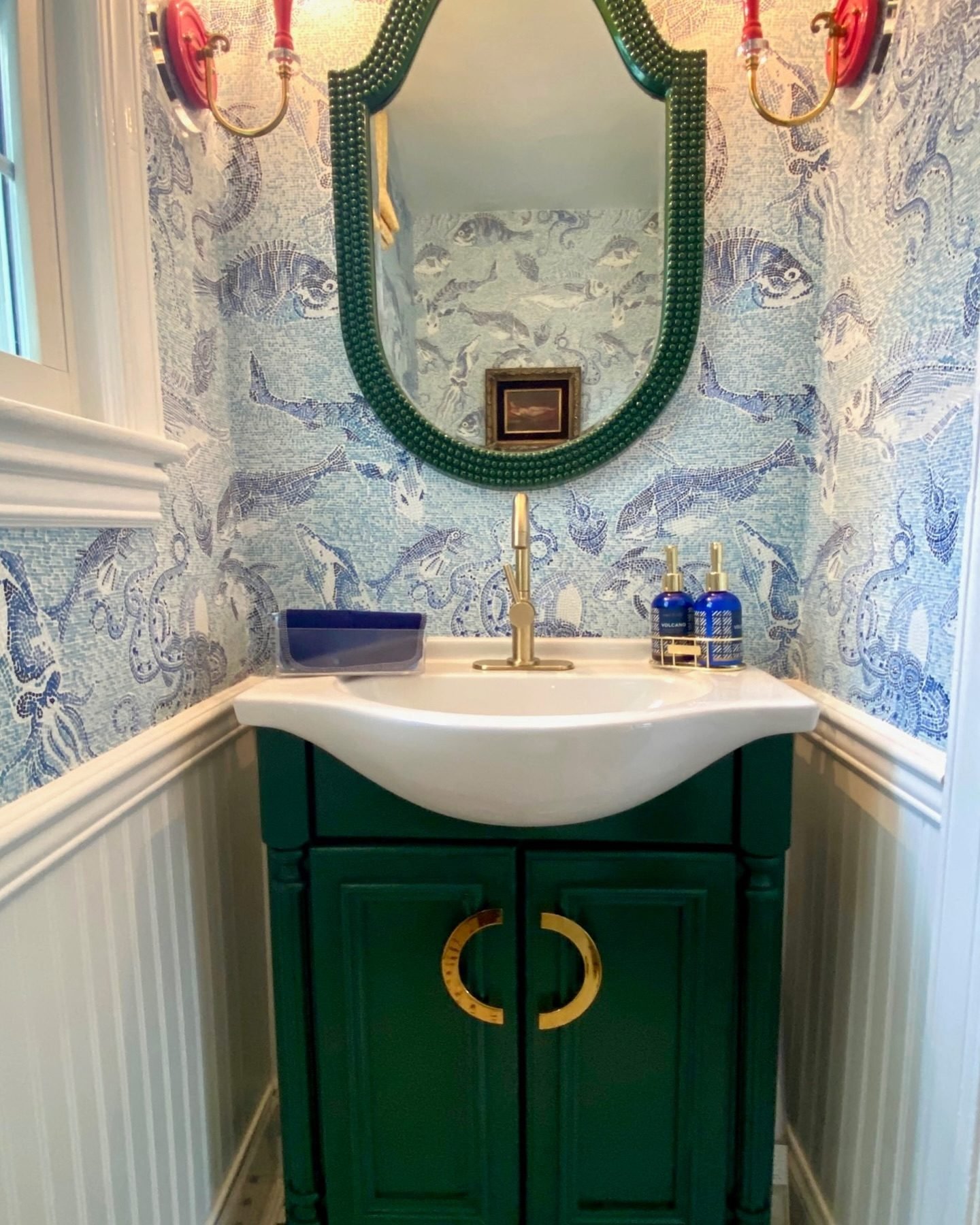 Mikonos Green & Eggshell Wallcovering | Scalamandre