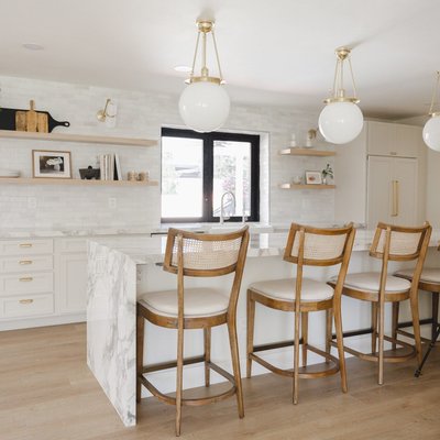 Libby Light Brown Wood and Natural Cane Counter Stool - image 10 of 12