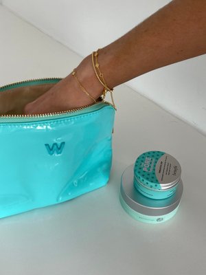 Initial Zipper Pouch - Turquoise