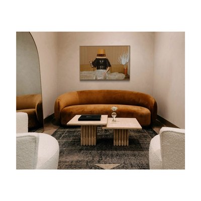 Carve Square Black Marble Side Table Large - image 11 of 14