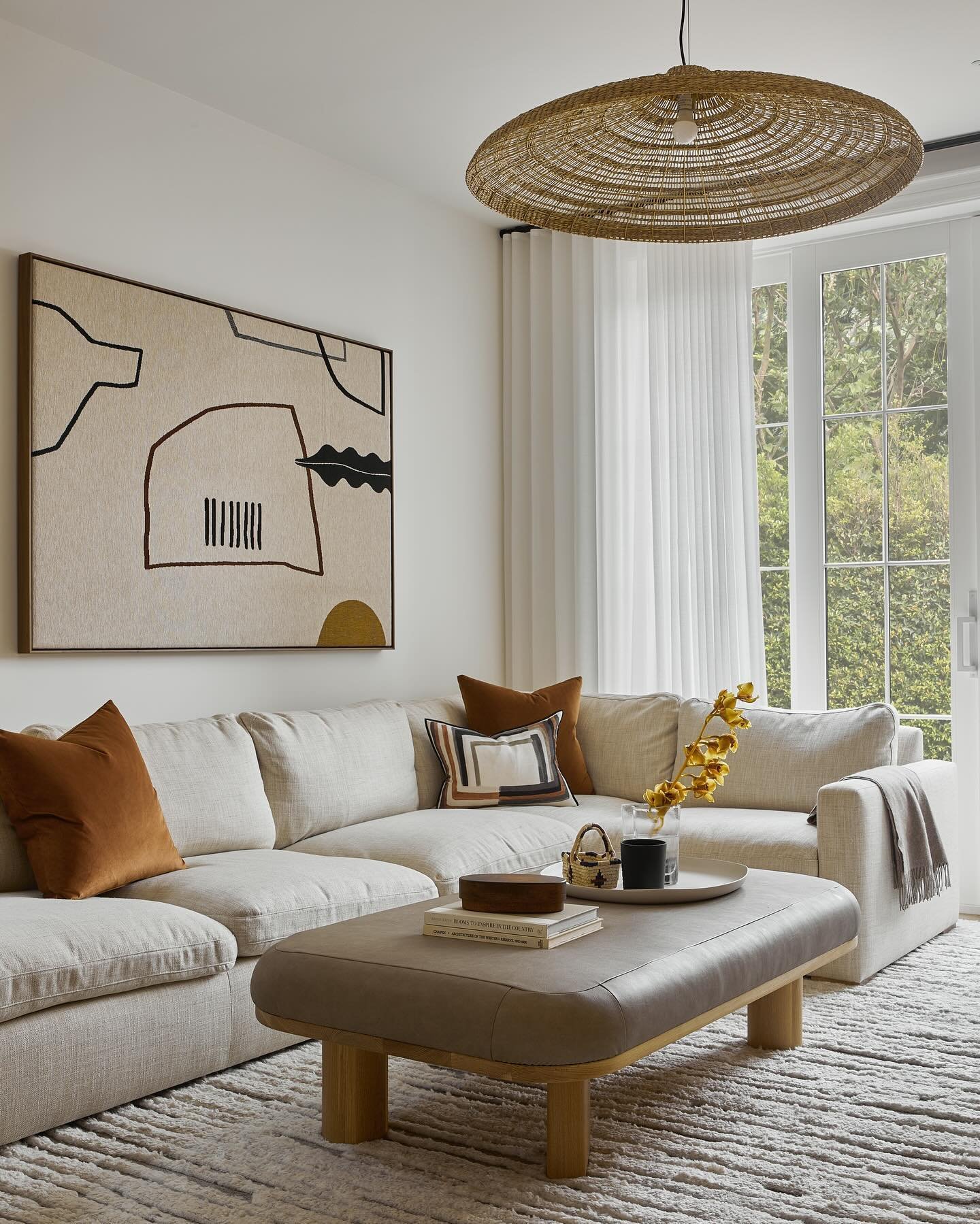 Nossa Small Natural Woven Pendant Light + Reviews | Crate & Barrel