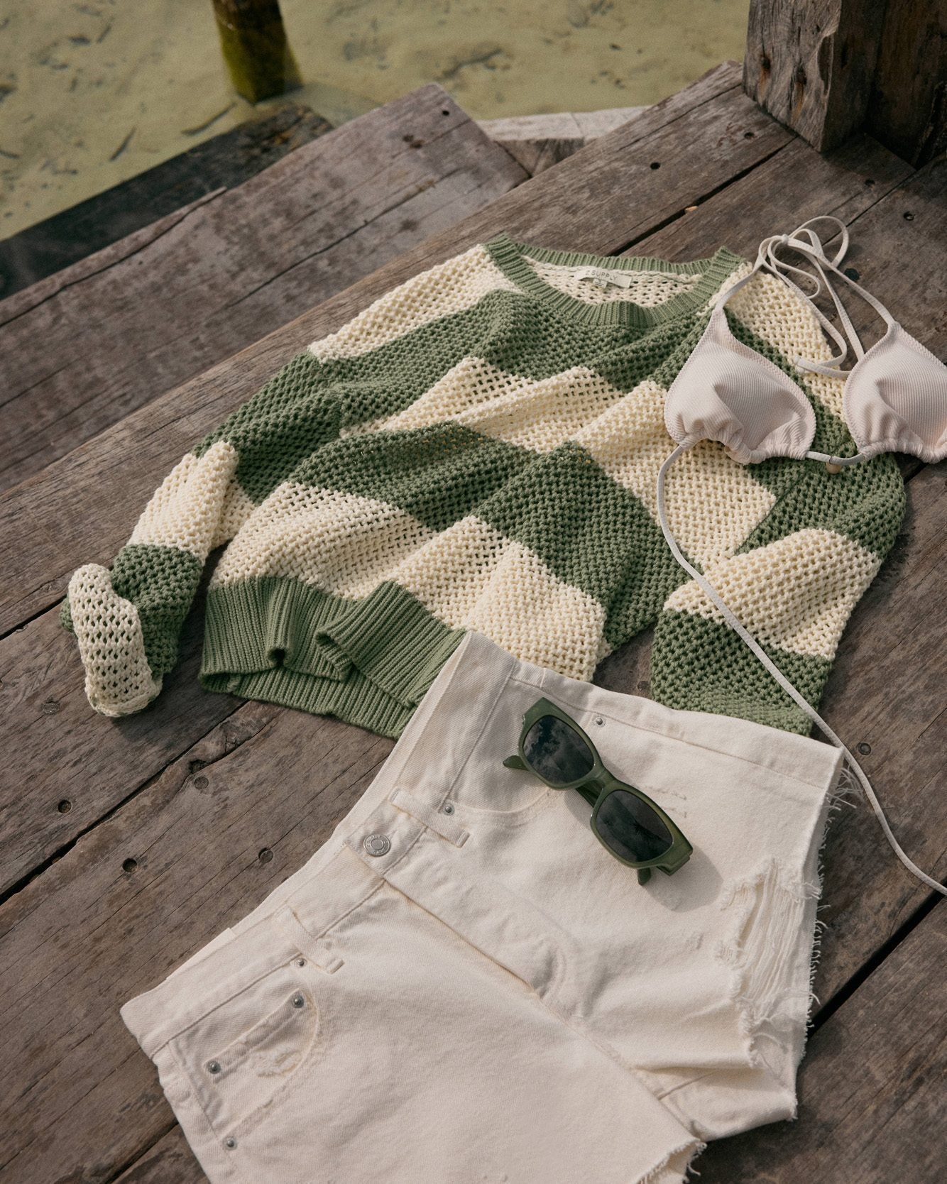特価 Broadbeach SUPPLY Z – Sweater Cropped Stripe ニット/セーター