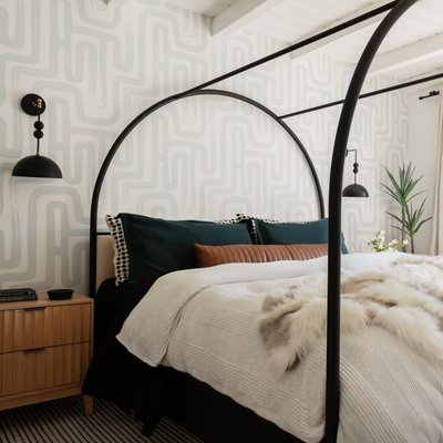 Canyon Arched Queen Canopy Bed with Upholstered Headboard by Leanne Ford - image 12 of 14