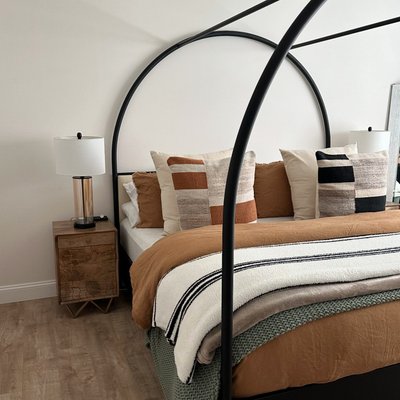 Canyon Arched Queen Canopy Bed with Upholstered Headboard by Leanne Ford - image 11 of 14