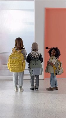 Play Colorblock Purple and Orange Large Kids Backpack with Side Pockets - video 0 of 1