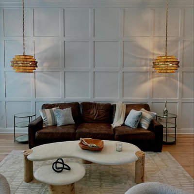 Sassolino Concrete and Burl Wood 68" Coffee Table by Athena Calderone - image 17 of 19