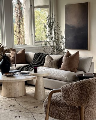 Willy Faux Travertine Resin End Table by Leanne Ford - image 10 of 11