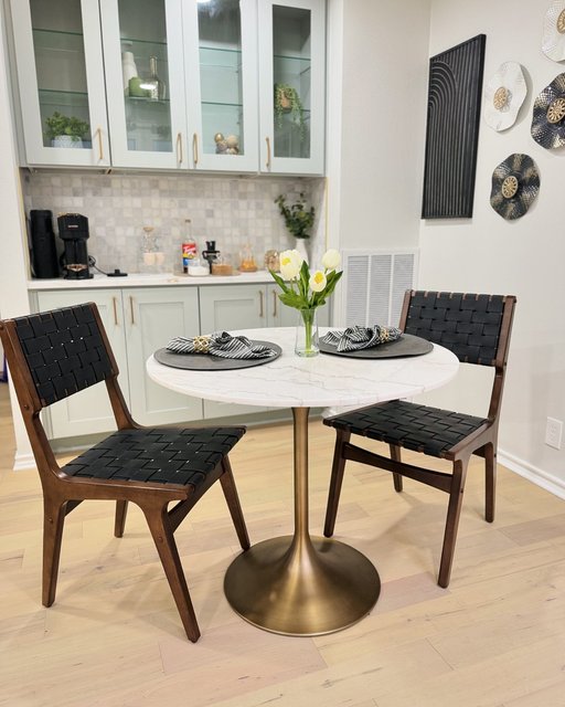 Leilani White Marble Top and Gold Tulip Dining Table World Market