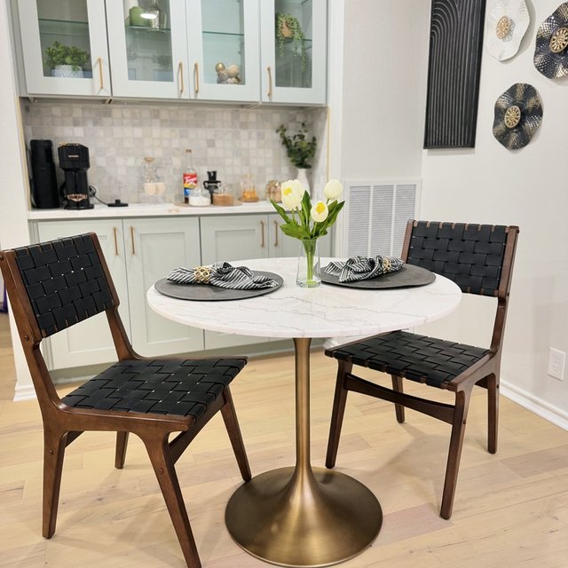 Leilani White Marble Top and Gold Tulip Dining Table World Market