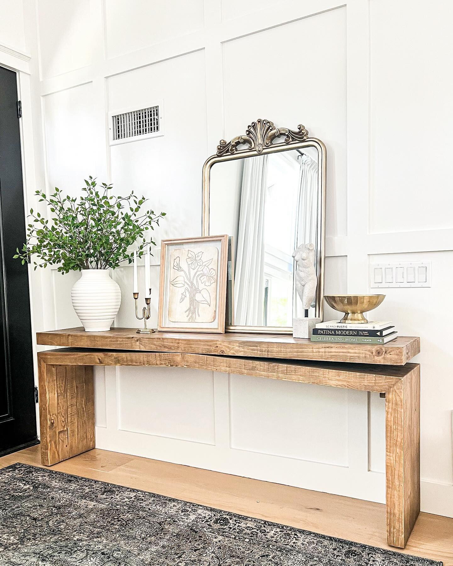 Rustic brown console table hotsell