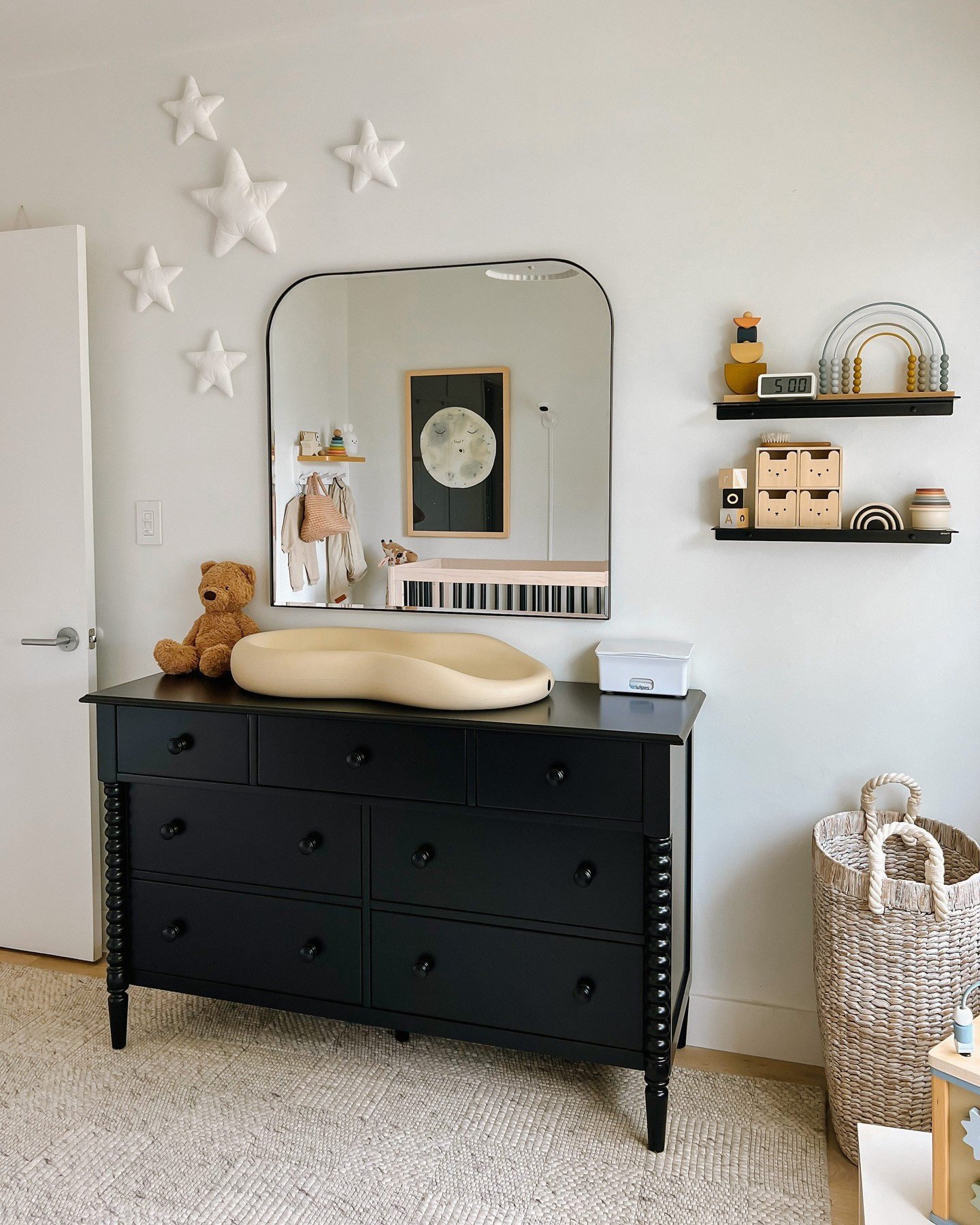 Jenny Lind Black Spindle Wood 7-Drawer Wide Kids Dresser + Reviews