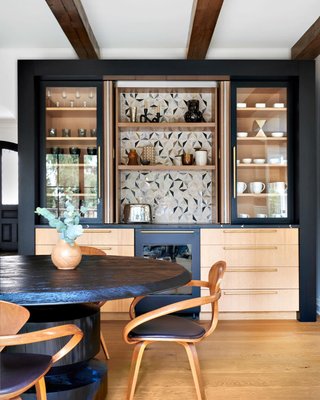 Sylvie 60" Round Black Wood Dining Table - image 8 of 9