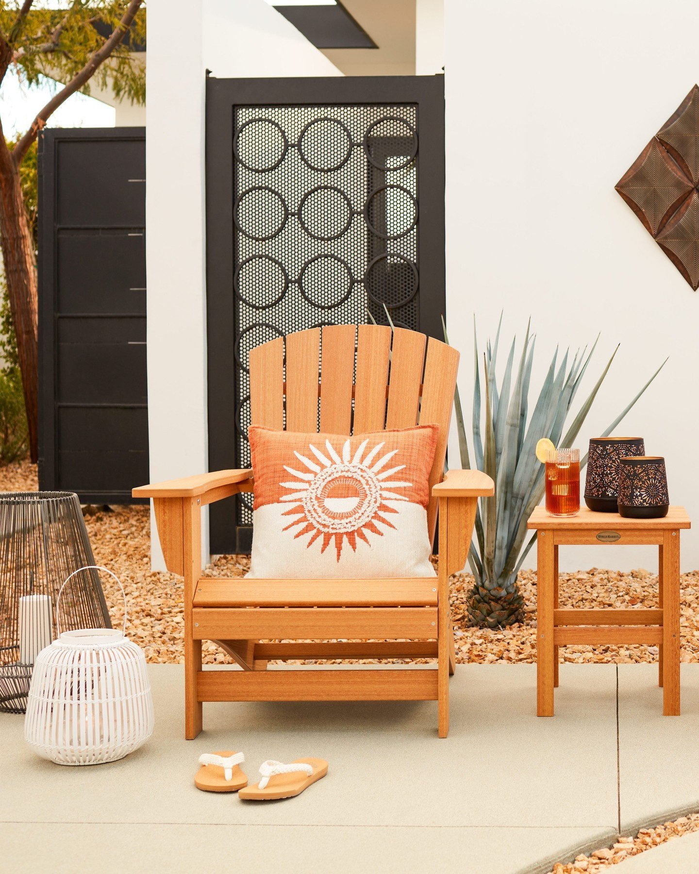 orange resin adirondack chair
