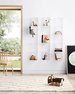 Now You See It Clear Acrylic 5-Bin Floating Shelf Bookcase - image 11 of 14