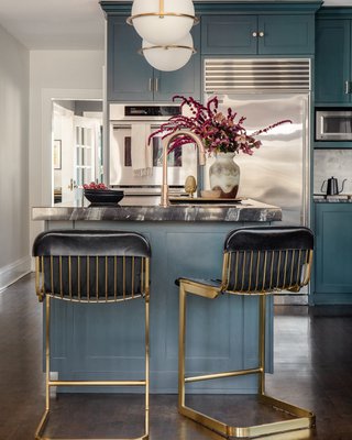 Rake Brown Leather Counter Stool by Kravitz Design - image 8 of 12