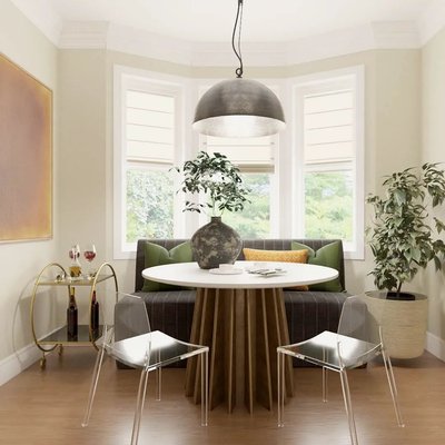 Rodan Hammered Antique Pewter Metal Dome Pendant 24" - image 10 of 12