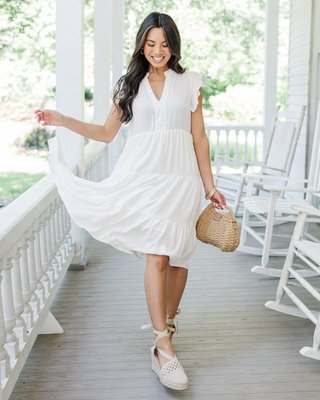 Chic White Midi Dress - Classy Women's Dresses  Shop the Mint