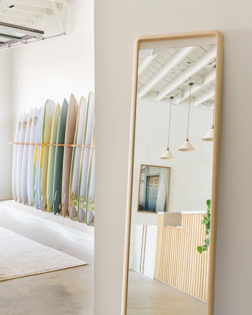 Hinoki Wood Floor Mirror | Minimalist Wood Standing Mirror   – The Citizenry