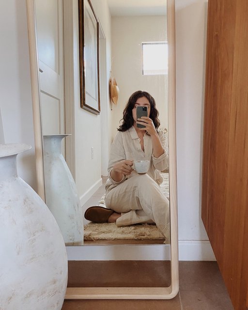 Hinoki Wood Floor Mirror