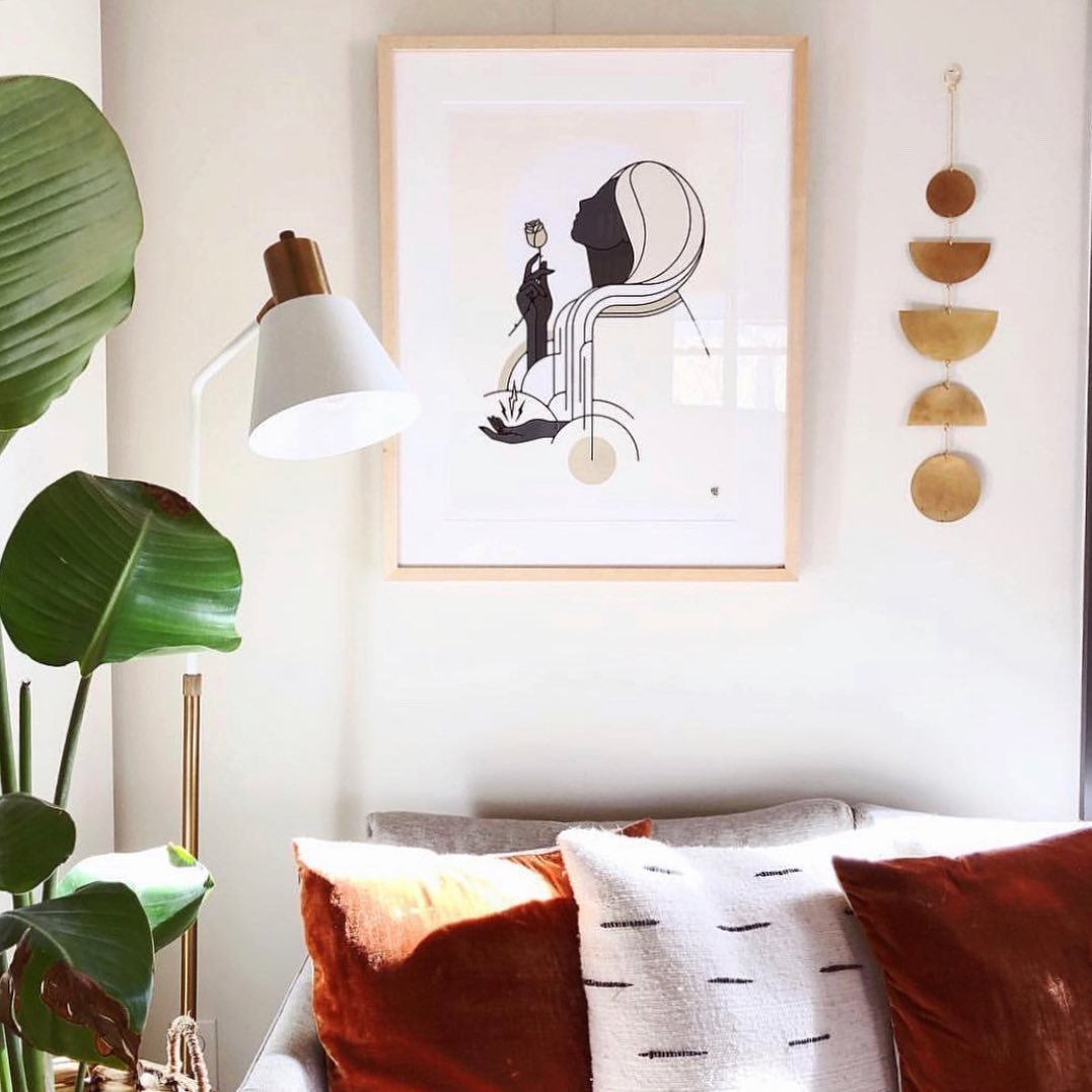 Amazon.com: BINCUE Boho Wall Art Framed Mid Century Modern