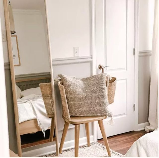 Hinoki Wood Floor Mirror | Minimalist Wood Standing Mirror   – The Citizenry
