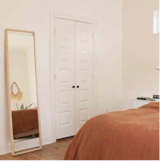 Hinoki Wood Floor Mirror | Minimalist Wood Standing Mirror   – The Citizenry