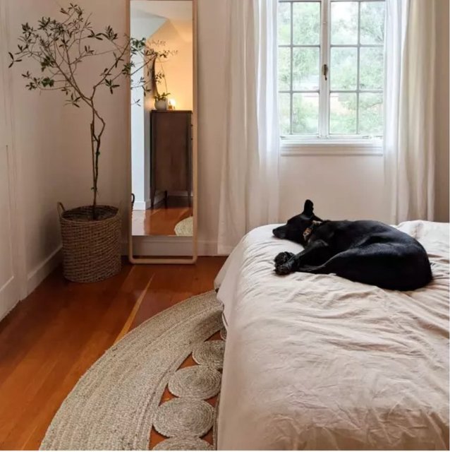 Hinoki Wood Floor Mirror | Minimalist Wood Standing Mirror   – The Citizenry