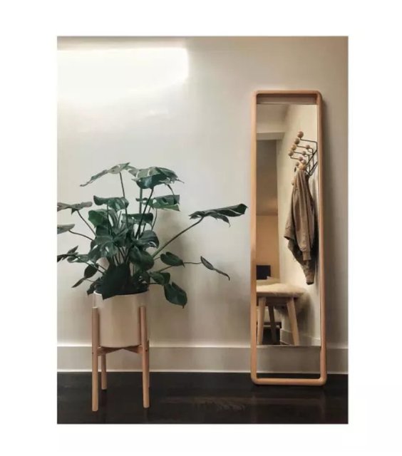 Hinoki Wood Floor Mirror | Minimalist Wood Standing Mirror   – The Citizenry