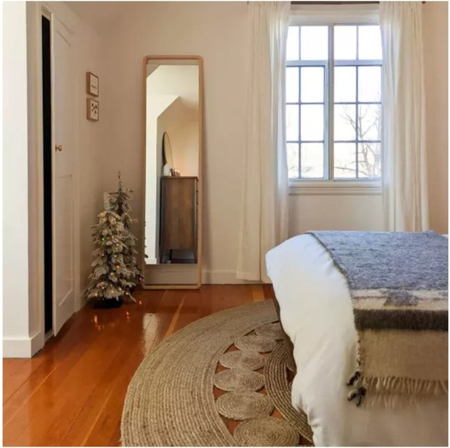 Hinoki Wood Floor Mirror | Minimalist Wood Standing Mirror   – The Citizenry