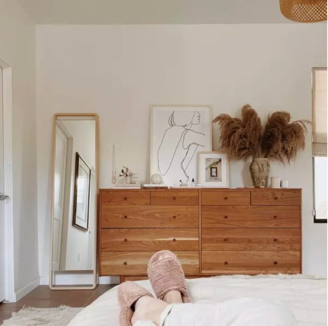 Hinoki Wood Floor Mirror | Minimalist Wood Standing Mirror   – The Citizenry