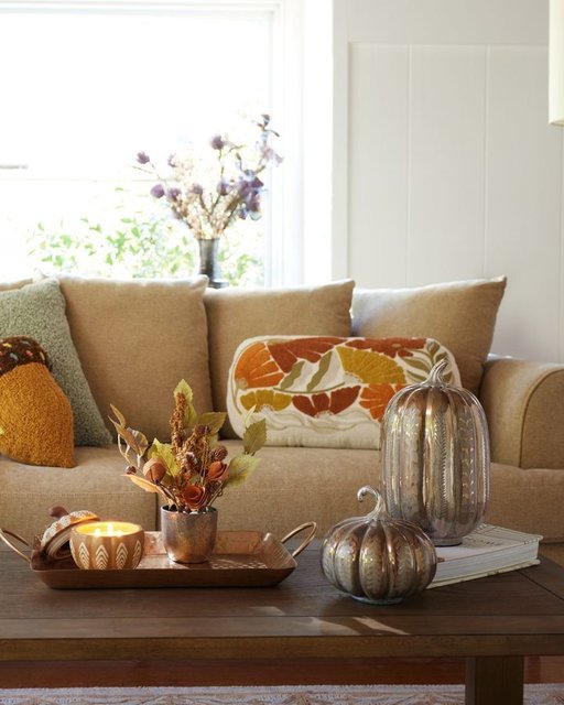 Primitive Mercury Glass Mini Pumpkin Ornaments - Set Of 12 Assorted Fall Harvest Decor, New