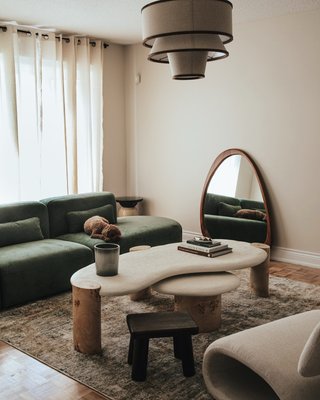 Sassolino Concrete and Burl Wood 68" Coffee Table by Athena Calderone - image 18 of 19