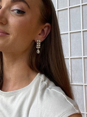Meeko Earrings - Gold/Pavé