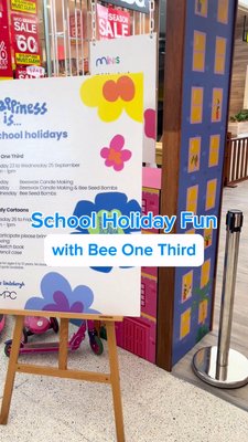 Calling all Minis 📣

Join us for some free school holiday fun with @beeonthird... today you can make a beeswax candle or bee seed bomb 🐝

Outside Kmart
10am - 1pm
Until Wednesday 25 September

Want to know more about our school holiday activities? Visit the link in our bio