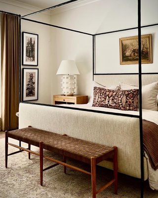 Dahlia Hand-Forged Steel Framed Upholstered Canopy Queen Bed - image 9 of 10