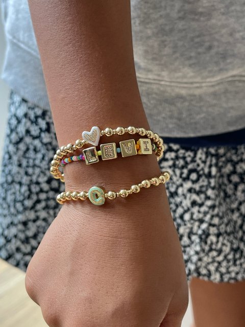 Initial & Heart Kids' Pisa Bracelet Set - Initial & Heart